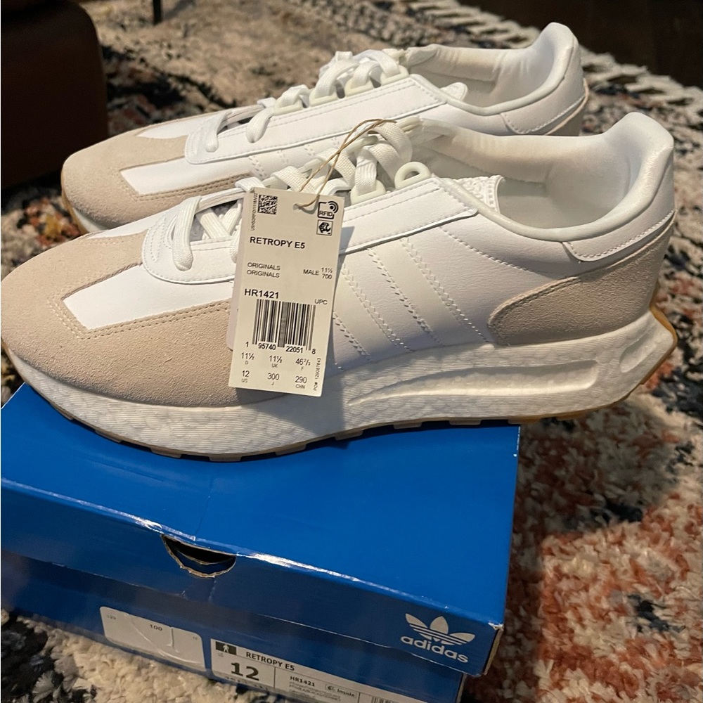 Adidas Originals, all white leather Retropy E5